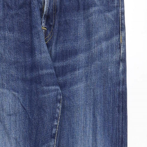 Carhartt Mens Blue Cotton Straight Jeans Size 36 in Regular Button