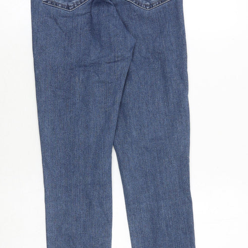 Topshop Womens Blue Cotton Skinny Jeans Size 28 in Regular Zip