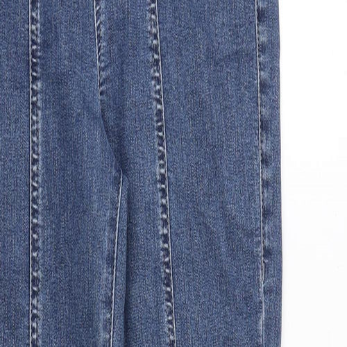Topshop Womens Blue Cotton Skinny Jeans Size 28 in Regular Zip