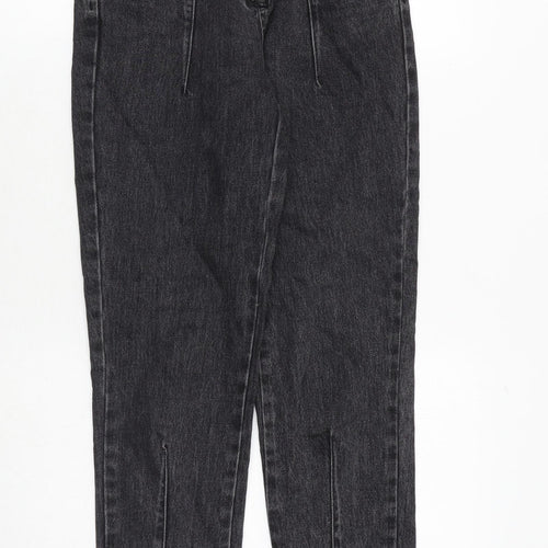 Topshop Womens Grey Herringbone Cotton Skinny Jeans Size 26 in Regular Zip