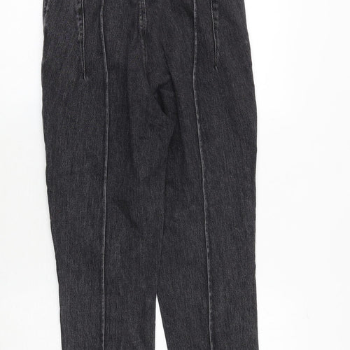 Topshop Womens Grey Herringbone Cotton Skinny Jeans Size 26 in Regular Zip