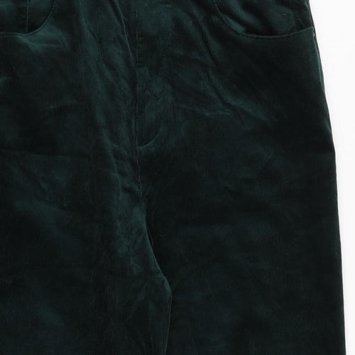 Marks and Spencer Womens Green Cotton Trousers Size 20 Regular Zip