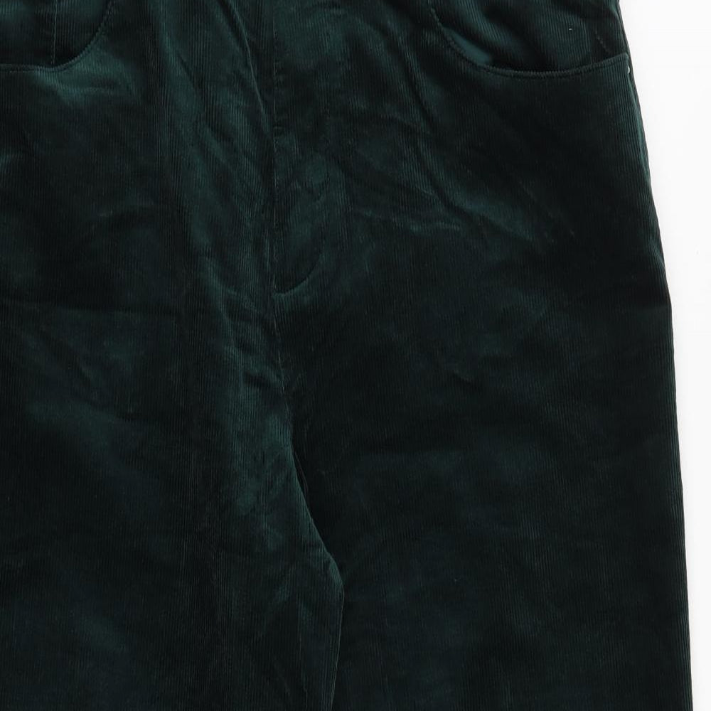 Marks and Spencer Womens Green Cotton Trousers Size 20 Regular Zip