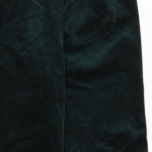 Marks and Spencer Womens Green Cotton Trousers Size 20 Regular Zip