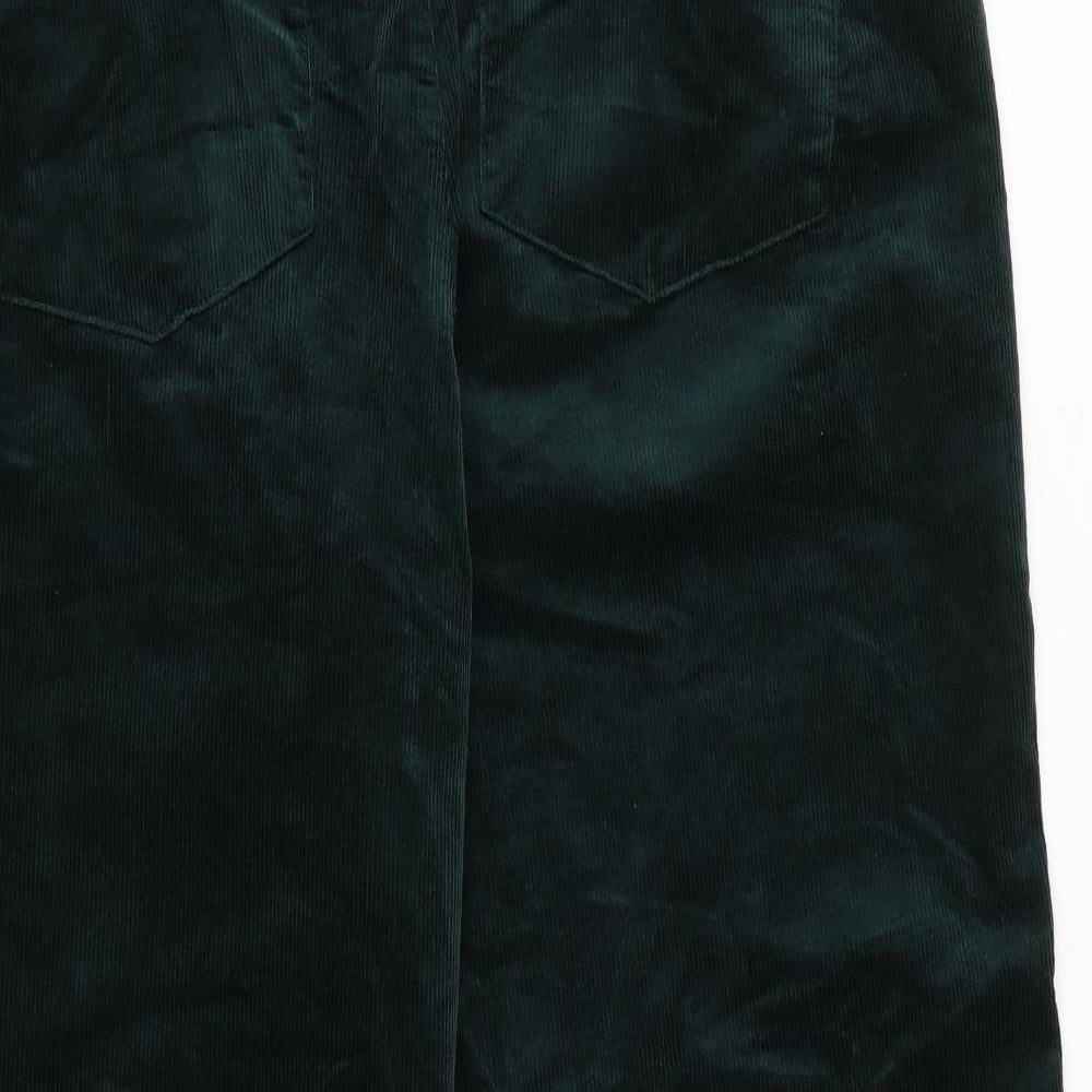 Marks and Spencer Womens Green Cotton Trousers Size 20 Regular Zip