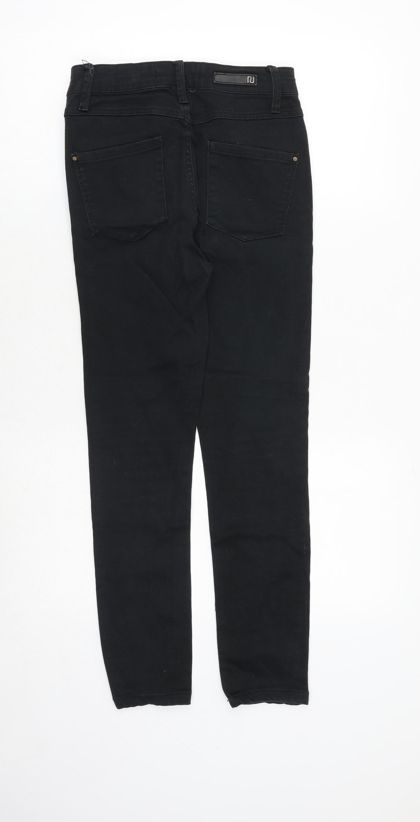 River Island Womens Black Cotton Skinny Jeans Size 8 Regular Zip