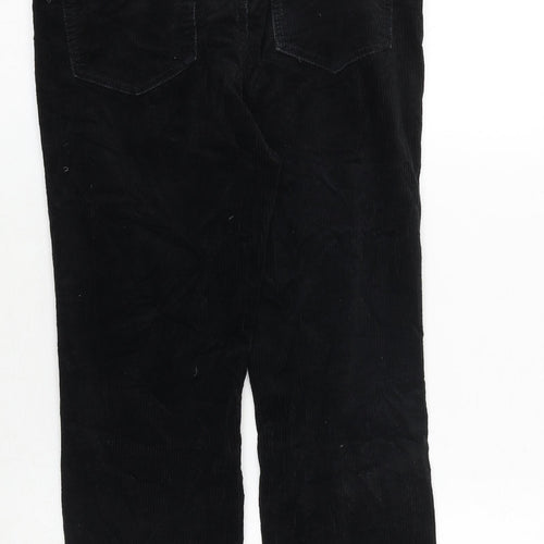 H&M Womens Black Cotton Trousers Size 10 Regular Zip