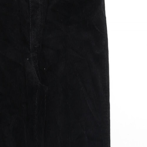 H&M Womens Black Cotton Trousers Size 10 Regular Zip