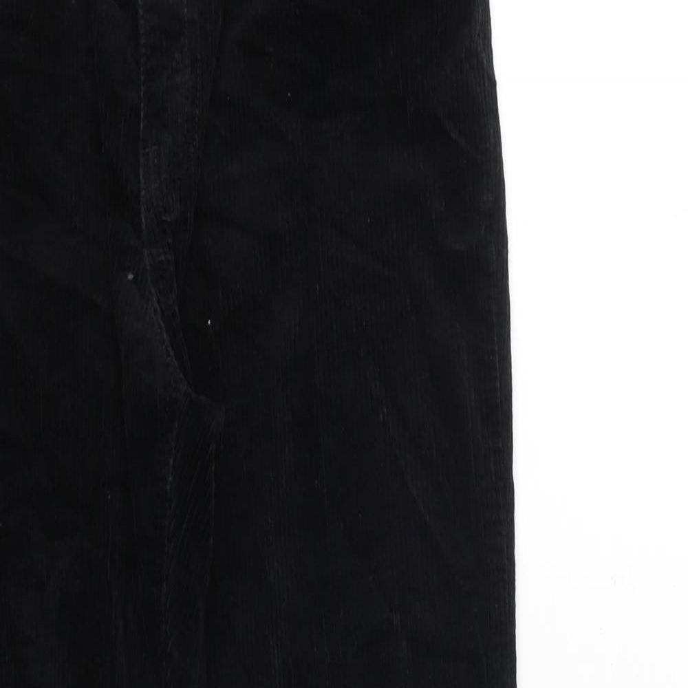 H&M Womens Black Cotton Trousers Size 10 Regular Zip