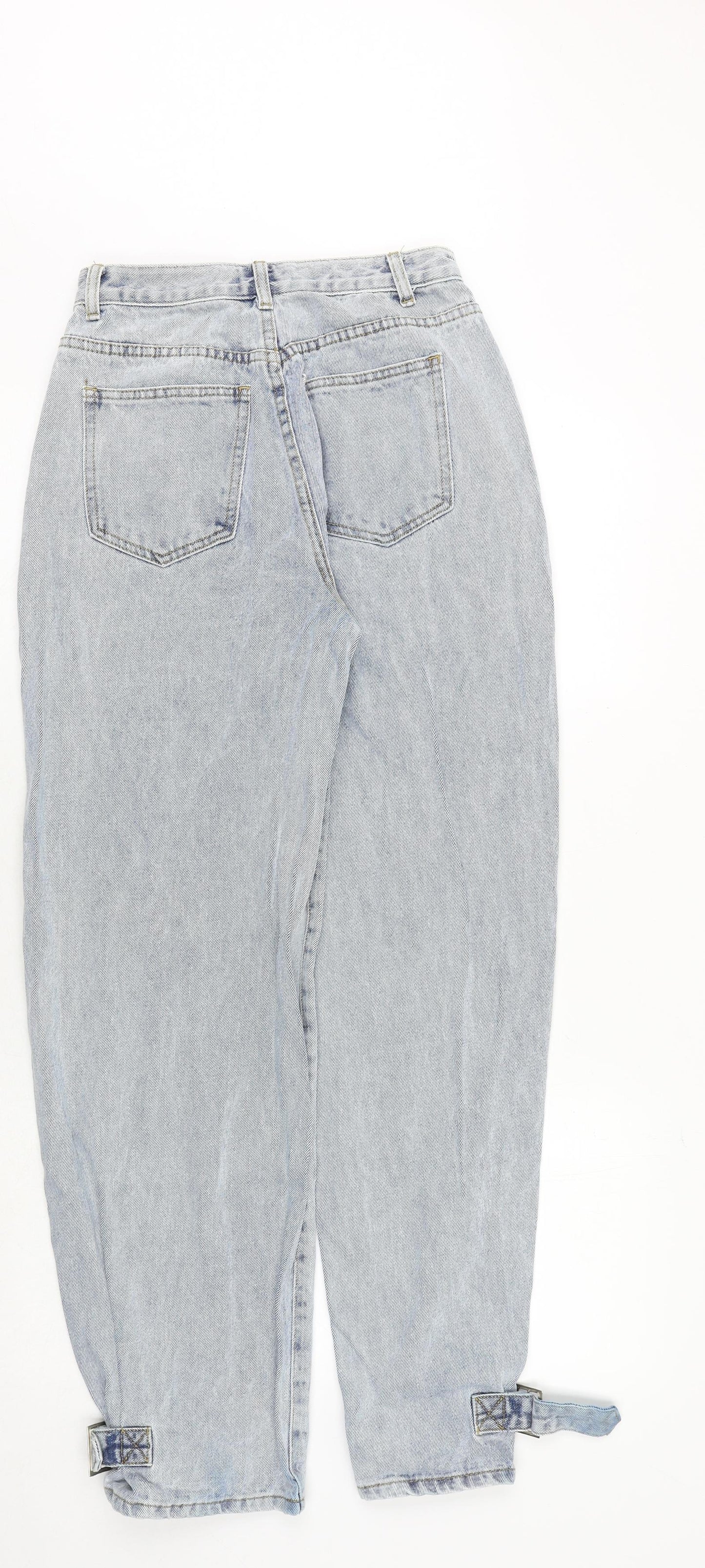 Nasty Gal Womens Blue Cotton Mom Jeans Size 8 Regular Zip