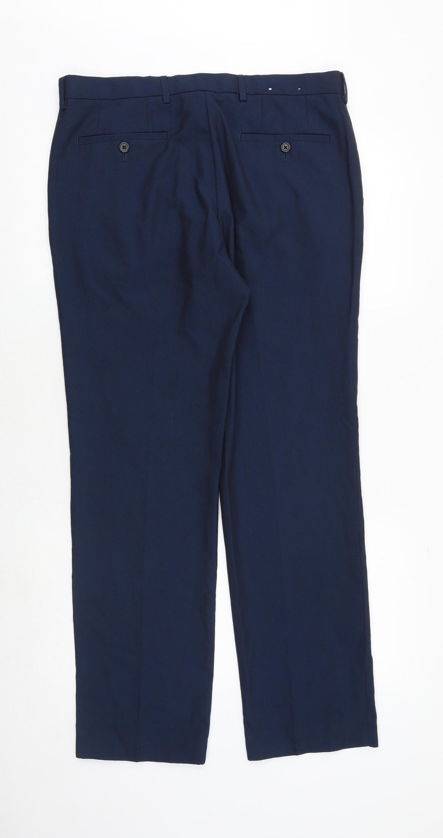NEXT Mens Blue Polyester Dress Pants Trousers Size 34 in Regular Zip