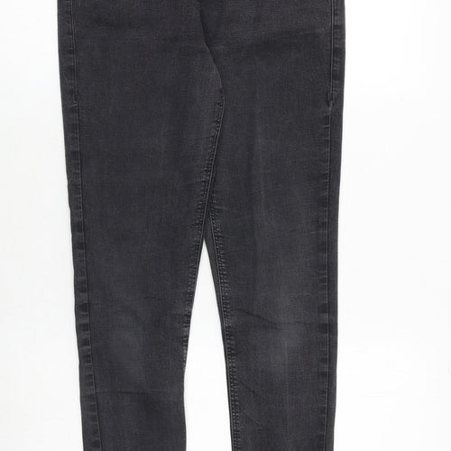 Topshop Womens Grey Cotton Skinny Jeans Size 32 in Regular Zip