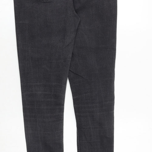 Topshop Womens Grey Cotton Skinny Jeans Size 32 in Regular Zip