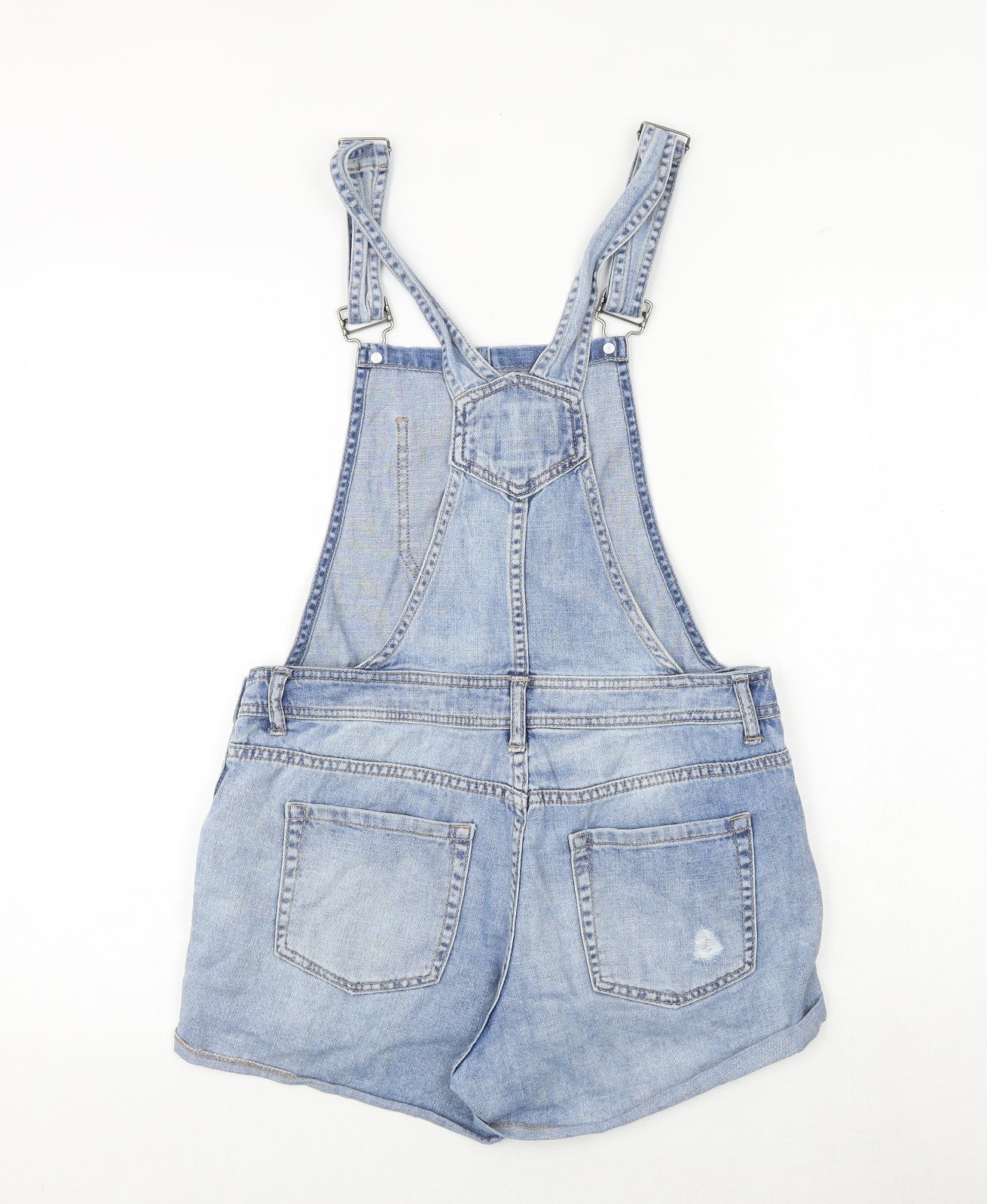 FOREVER 21 Womens Blue 100% Cotton Dungaree One-Piece Size M Buckle