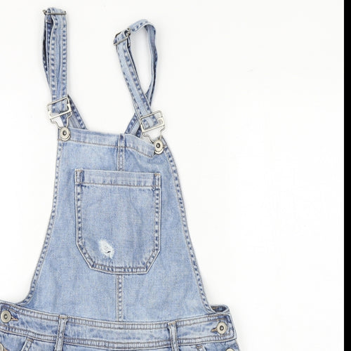 FOREVER 21 Womens Blue 100% Cotton Dungaree One-Piece Size M Buckle