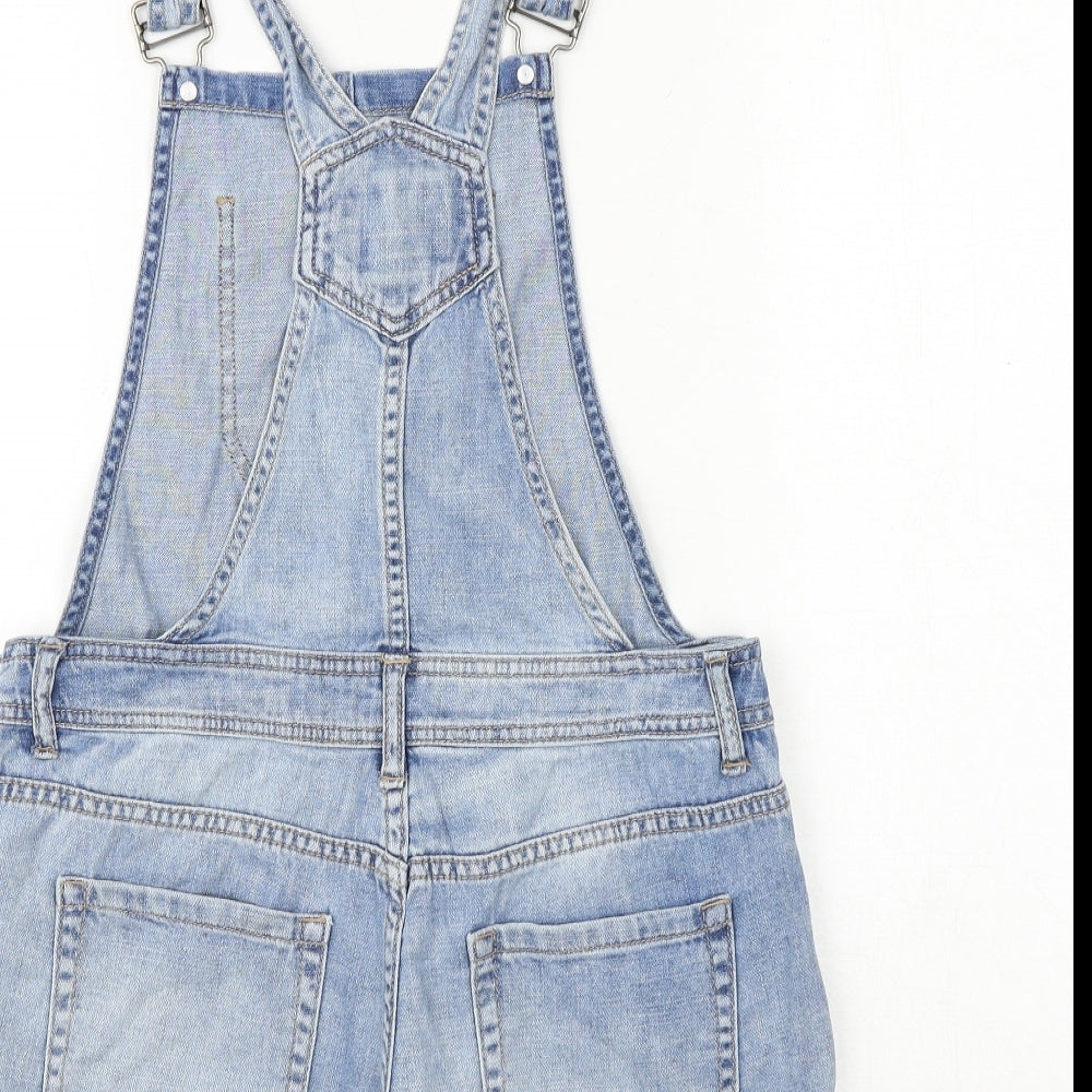 FOREVER 21 Womens Blue 100% Cotton Dungaree One-Piece Size M Buckle