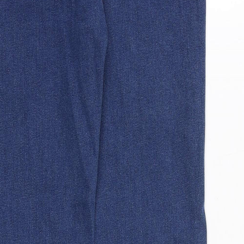 Marks and Spencer Womens Blue Cotton Straight Jeans Size 12 Regular Zip