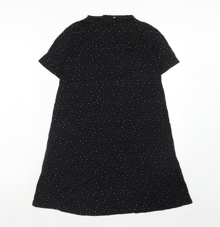 Pull&Bear Womens Black Viscose A-Line Size S Mock Neck Pullover