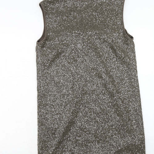 Autograph Womens Brown Polyamide A-Line Size 14 V-Neck Pullover