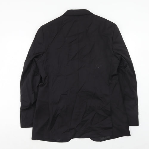 Marks and Spencer Mens Black Polyester Jacket Suit Jacket Size 42 Regular