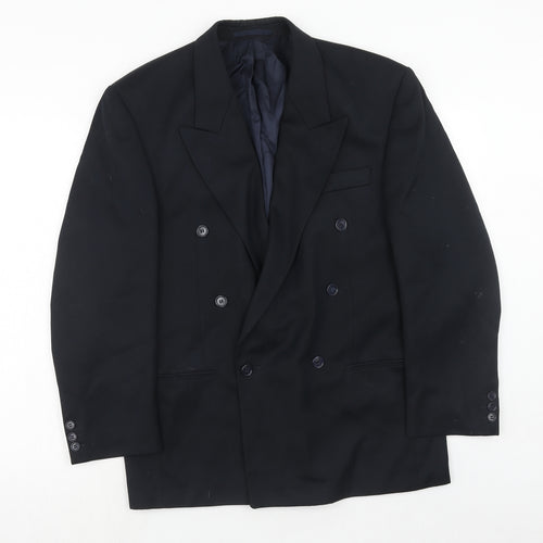 Corman Mens Blue Polyester Jacket Suit Jacket Size 38 Regular