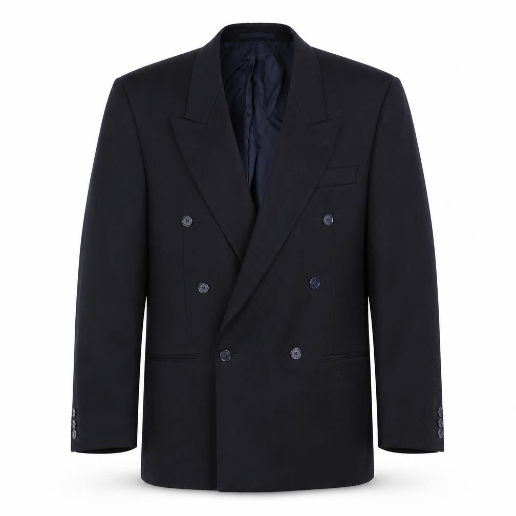 Front view of Corman men’s blue polyester jacket suit jacket, size 38, regular