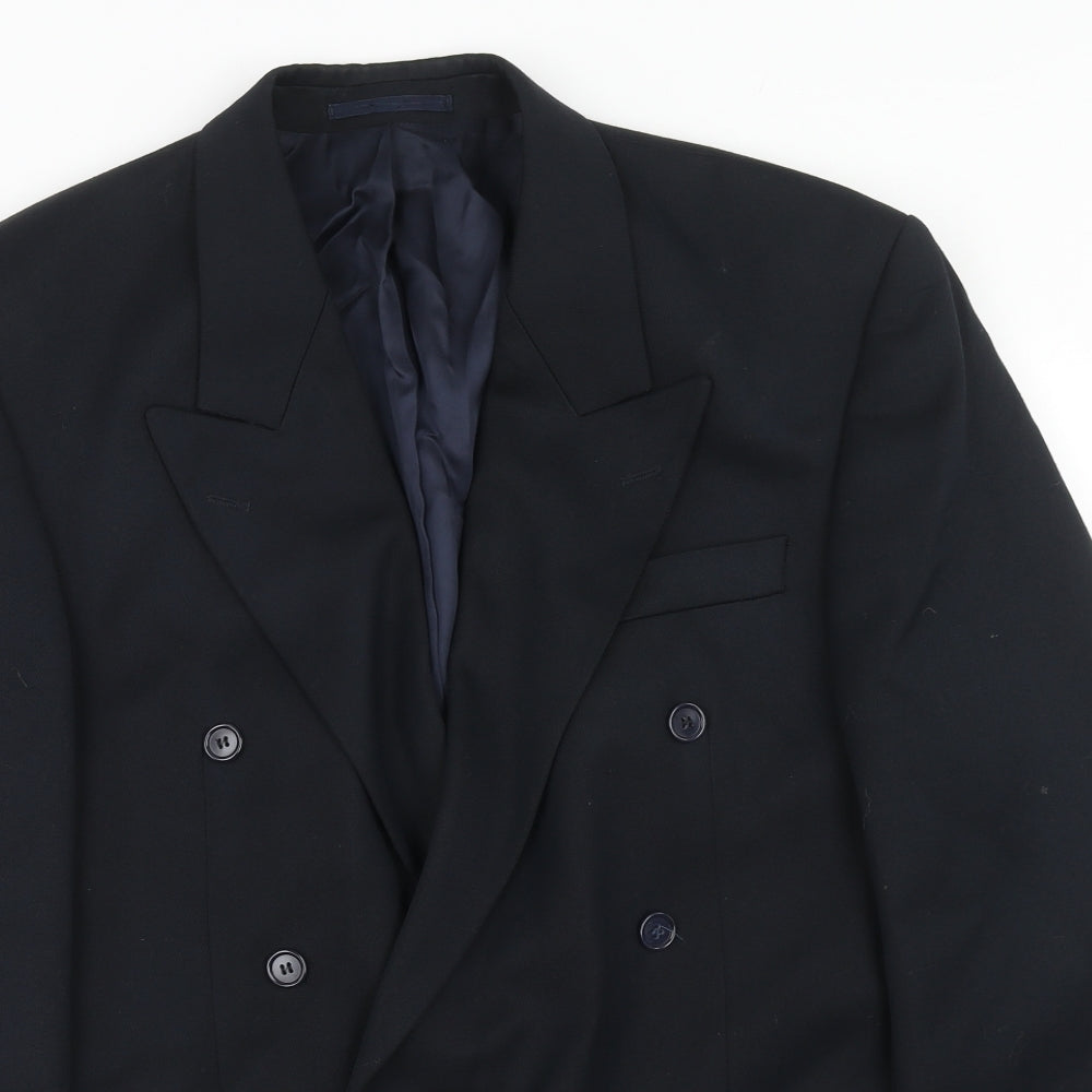 Corman Mens Blue Polyester Jacket Suit Jacket Size 38 Regular