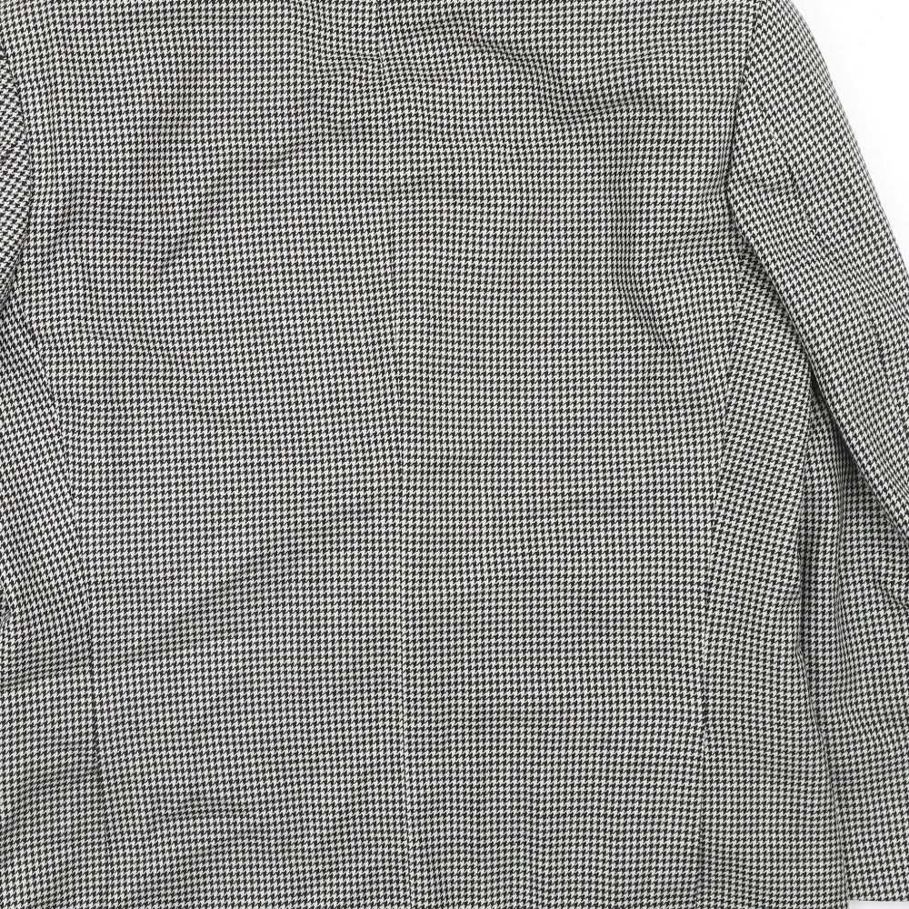 Marks and Spencer Mens Black Houndstooth Wool Jacket Suit Jacket Size 40 Regular