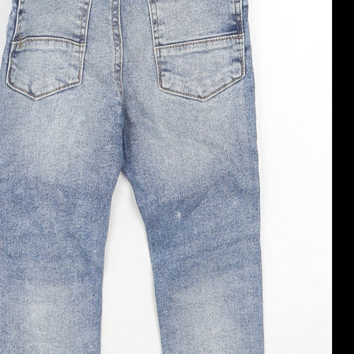 NEXT Boys Blue Cotton Skinny Jeans Size 2 Years Regular Zip - Distressed