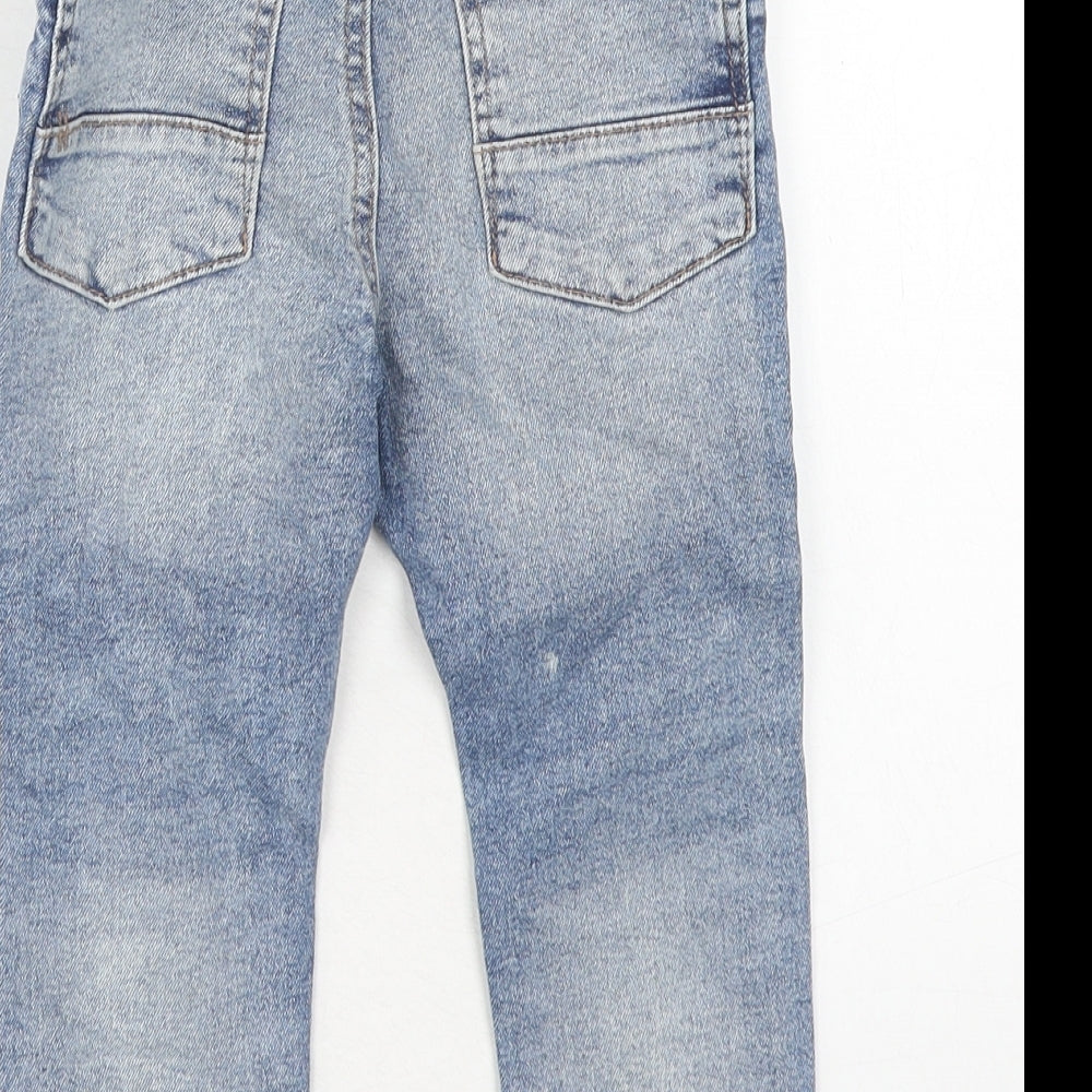 NEXT Boys Blue Cotton Skinny Jeans Size 2 Years Regular Zip - Distressed