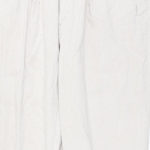 Autograph Mens Ivory Cotton Chino Trousers Size 36 in Regular Zip