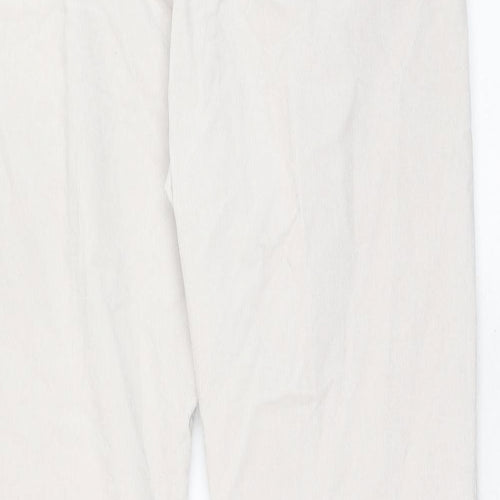 Autograph Mens Ivory Cotton Chino Trousers Size 36 in Regular Zip