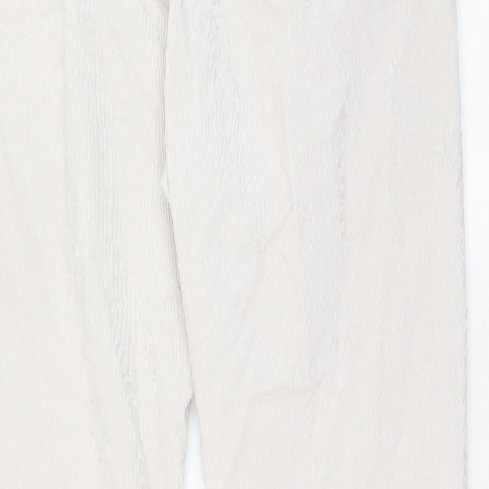 Autograph Mens Ivory Cotton Chino Trousers Size 36 in Regular Zip