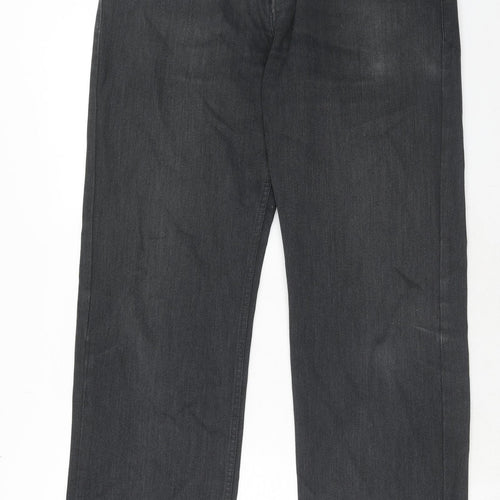 NEXT Mens Black Cotton Straight Jeans Size 34 in Regular Zip