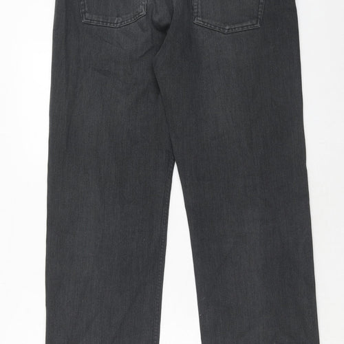 NEXT Mens Black Cotton Straight Jeans Size 34 in Regular Zip