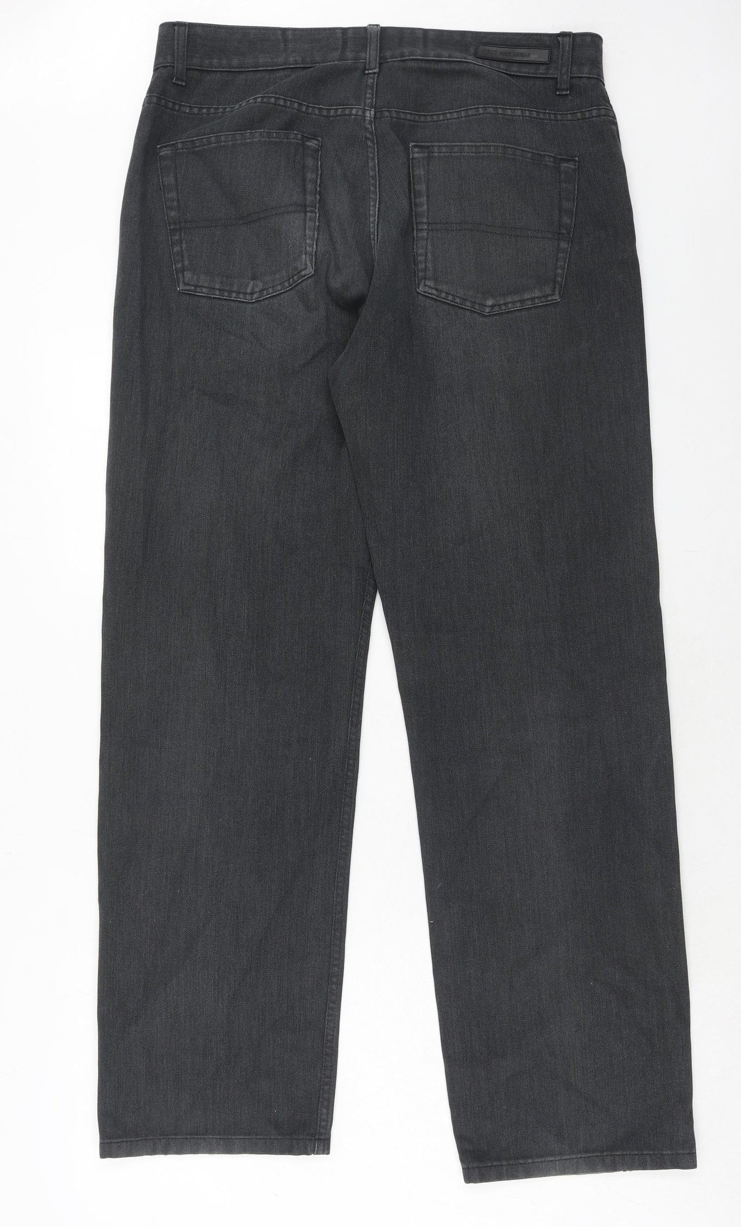 NEXT Mens Black Cotton Straight Jeans Size 34 in Regular Zip