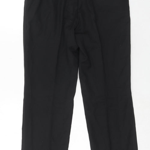 Pierre Cardin Mens Black Wool Dress Pants Trousers Size 32 in Regular Hook & Eye