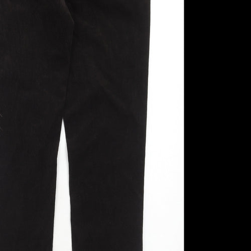 Marks and Spencer Womens Brown Cotton Trousers Size 12 Regular Zip
