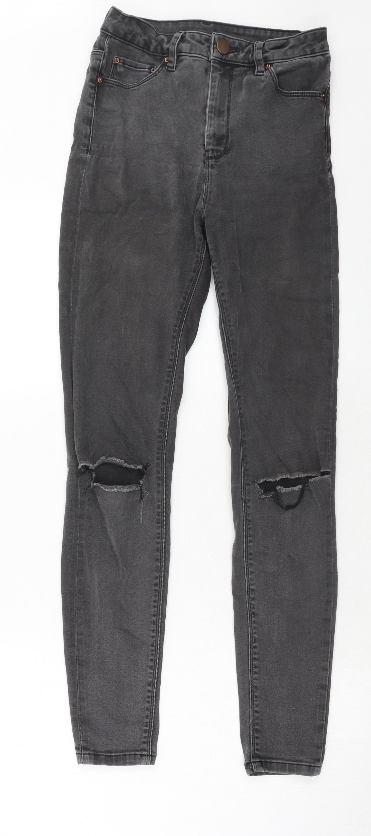ASOS Womens Grey Cotton Skinny Jeans Size 26 in L34 in Regular Zip