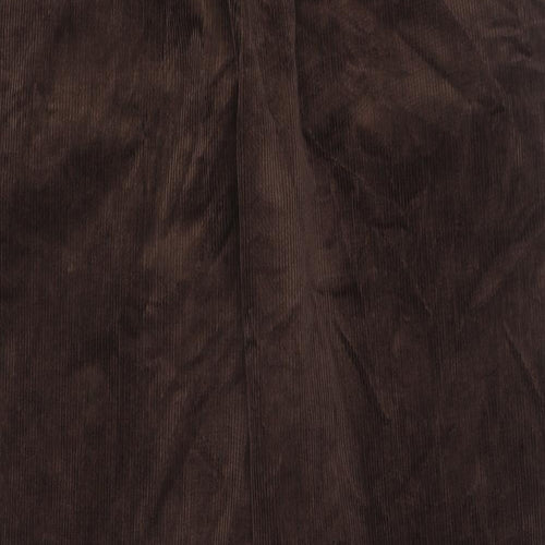 Marks and Spencer Mens Brown Cotton Trousers Size 40 in L33 in Regular Zip