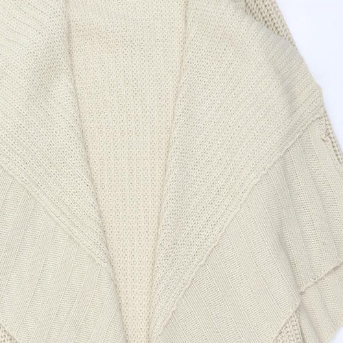 Elegance Womens Beige V-Neck Acrylic Cardigan Jumper Size 14