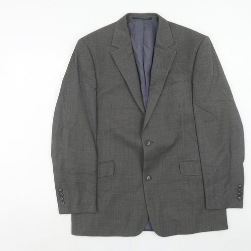 Daniel Hetcher Mens Grey Wool Jacket Suit Jacket Size 42 Regular