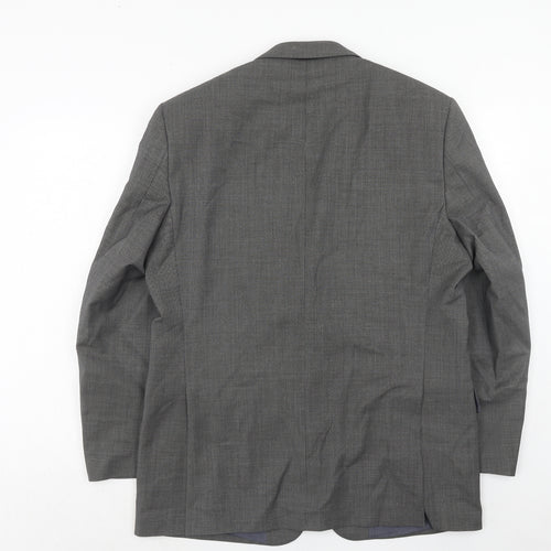 Daniel Hetcher Mens Grey Wool Jacket Suit Jacket Size 42 Regular