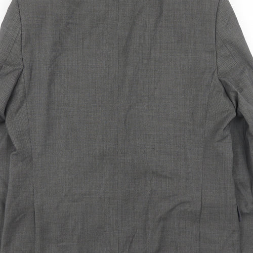 Daniel Hetcher Mens Grey Wool Jacket Suit Jacket Size 42 Regular