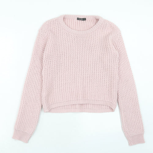 Chemistry Womens Pink Round Neck Acrylic Pullover Jumper Size S - Size S-M