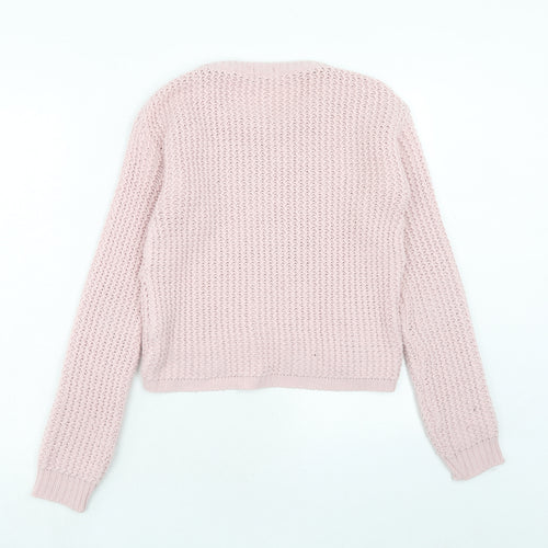 Chemistry Womens Pink Round Neck Acrylic Pullover Jumper Size S - Size S-M