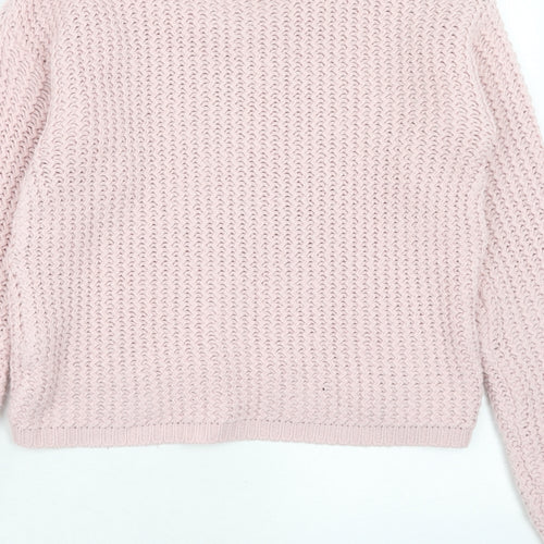 Chemistry Womens Pink Round Neck Acrylic Pullover Jumper Size S - Size S-M