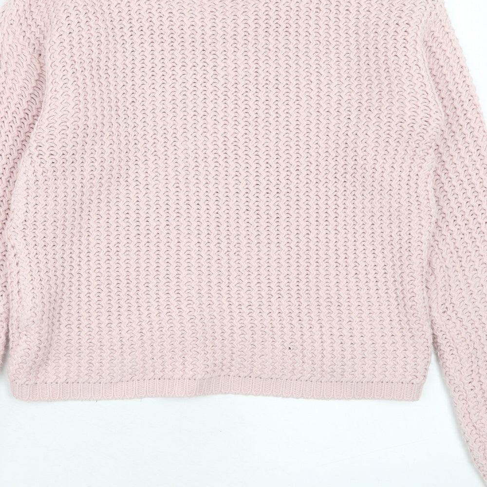 Chemistry Womens Pink Round Neck Acrylic Pullover Jumper Size S - Size S-M