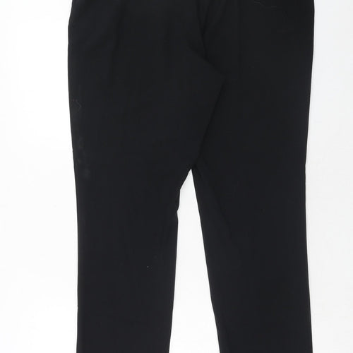 Marks and Spencer Womens Black Polyester Dress Pants Trousers Size 14 Slim Hook & Eye