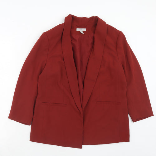 H&M Womens Red Polyester Jacket Suit Jacket Size 16 - Open